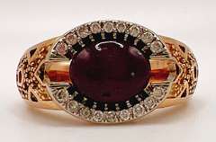 18kt Yellow Gold, Ruby, & Diamond Band Ring