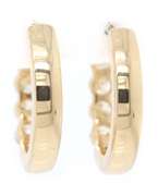 New 1.97ctw Diamond Five Stone Oval Hoop Earrings in 14K