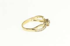 10K Yellow Gold Flower Diamond Cluster Promise Statement Ring