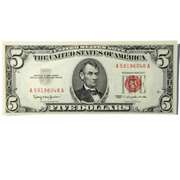 CH CU 1953 $5 Red Seal US Note.