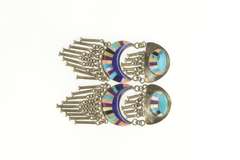 Sterling Silver Southwestern Turquoise Lapis Inlay Fringe Earrings
