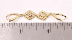 Imperial Style Dangle Earrings in 14K Yellow Gold