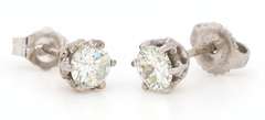 0.80ctw Round Diamond Solitaire Stud Earrings in 14K