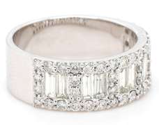 New 1.69ctw Baguette and Round Diamond Band Ring in 14K