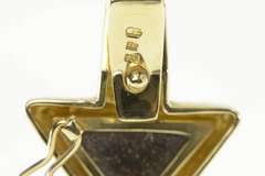 14K Yellow Gold Triangle Natural Opal Inlay Geometric Pendant
