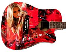 Avril Lavigne Wild Child Autographed Custom Graphics Photo Guitar ACOA