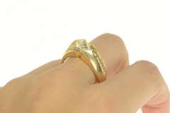 14K Yellow Gold 0.68 Ctw Squared Diamond Men's Bypass Ring