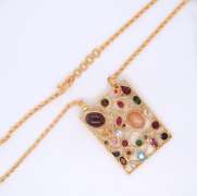 Attractive 20kt Multi Gemstone Pendant on Chain