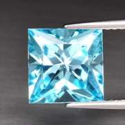 Vivid! 4.30ct radiant princess cut sky blue Topaz
