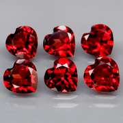 Premium 5.70ct heart cut cherry red Garnet set