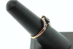 Antique 14kt Rose Gold, Blue Sapphire & Diamond Ring