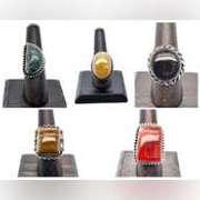 Lot Liquidation! 5 Mixed Tibetan Silver Gemstone Rings