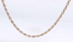 Vintage Italian 925 Sterling Silver Rope Chain Necklace