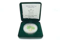1oz silver maple leaf coloured coin
