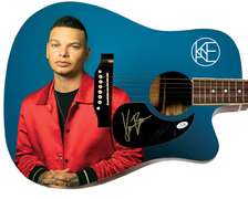 Kane Brown Autographed 1/1 Custom Graphics Photo Guitar ACOA