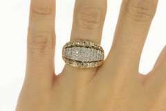 10K Yellow Gold 0.65 Ctw Diamond Encrusted Graduated Band Ring