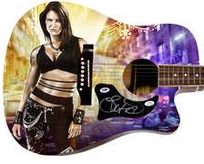WWE Lita Autographed 1/1 Custom Graphics Photo WWF Guitar PSA