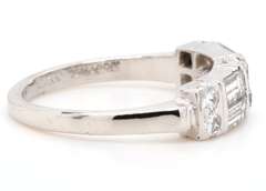 Vintage 0.58ctw Baguette and Round Diamond Ring in Platinum