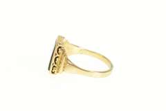 18K Yellow Gold Emerald Cut Black Onyx Vintage Statement Ring