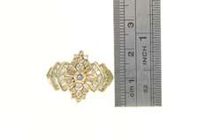 14K Yellow Gold 1.50 Ctw Diamond Encrusted Cluster Statement Ring