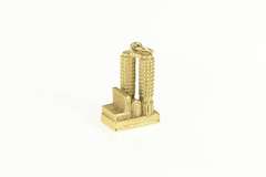 14K Yellow Gold 3D Marina City Chicago Illinois Building Charm/Pendant