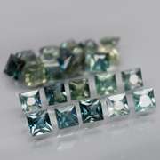 Heated only! 3.78ct princess cut Australian Sapphire set