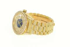 14K 6.34 Ctw Rolex Black Opal Diamond Encrusted Men's Watch