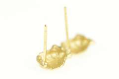 14K Yellow Gold Scallop Sea Shell Beach Motif Stud Earrings