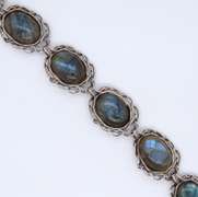 Vintage 925 Sterling Silver Israel Abalone Bracelet