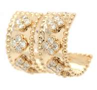 New 1.07ctw Diamond Clover Half Hoop Earrings in 14K