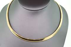 14kt Solid Yellow Gold Snake Chain Omega Necklace