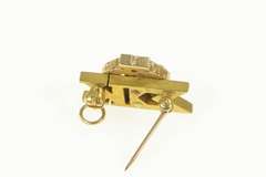 10K Yellow Gold Victorian Phi Sigma Kappa Seed Pearl Lapel Pin/Brooch