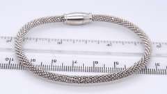 Vintage 925 Sterling Silver Mesh Bangle Bracelet