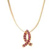 Plated 18KT Yellow Gold 1.02ctw Ruby Pendant with Chain