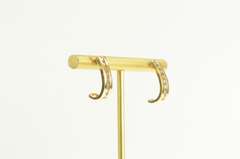 14K Yellow Gold 0.50 Ctw Classic Diamond Channel Curved Bar Earrings