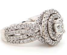 Majestic White Gold Round Diamond Double Halo Enagagement Ring