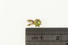 14K Yellow Gold Round Peridot Solitaire Classic Simple Charm/Pendant