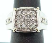 MENS WHITE GOLD AND DIAMOND RING