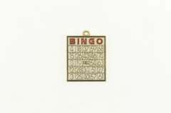 14K Yellow Gold Bingo Enamel Game Board Charm/Pendant