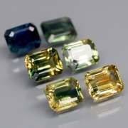 Heated only! 3.40ct emerald cut Sapphire set