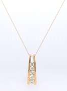 Pleasing Yellow Gold Cable Link Chain Necklace with Diamond Journey Pendant