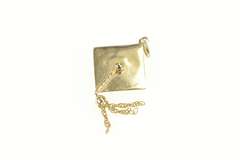14K Yellow Gold Graduation Cap Tassel Scholar Graduate Charm/Pendant