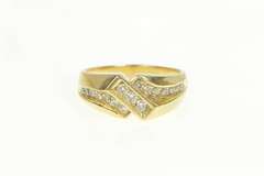 14K Yellow Gold 0.68 Ctw Squared Diamond Men's Bypass Ring