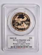 PR69 DCAM 2002-W $50 American Gold Eagle Reagan Legacy Series PCGS