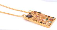 Attractive 20kt Multi Gemstone Pendant on Chain