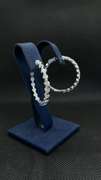 STUNNING 5.60 CARATS T.W. DIAMOND HOOPS 14K WHITE GOLD EARRINGS