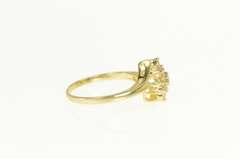14K Yellow Gold Squared Classic Cluster Statement Ring