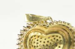 10K Yellow Gold 0.50 Ctw Pave Black & White Diamond Heart Pendant
