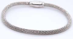 Vintage 925 Sterling Silver Mesh Bangle Bracelet