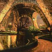 Twilight At The Eiffel Tower by Behrens (1933-2014)